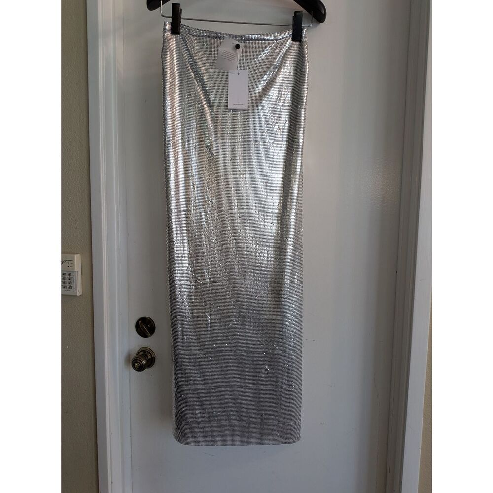 Lovers And Friends Sasha Maxi Chain link High Slit Skirt Disco Party